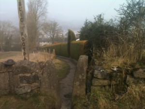 Narrow stone squeezer stile to negotiate